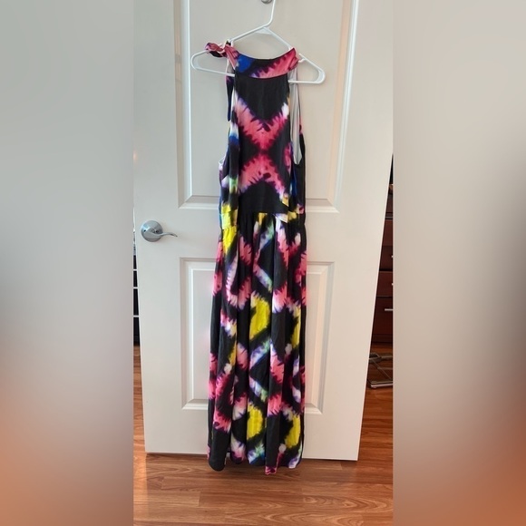 Busayo Rainbow Tie Dye Halter Sleeveless Maxi Dress - Picture 2 of 16
